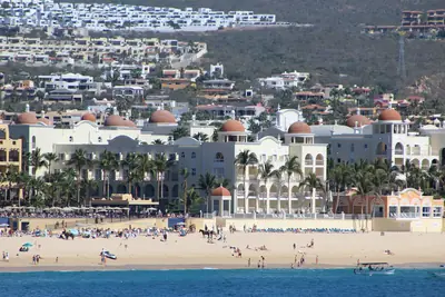 Riu Palace Cabo San Lucas seen from El Médano beach, 2016