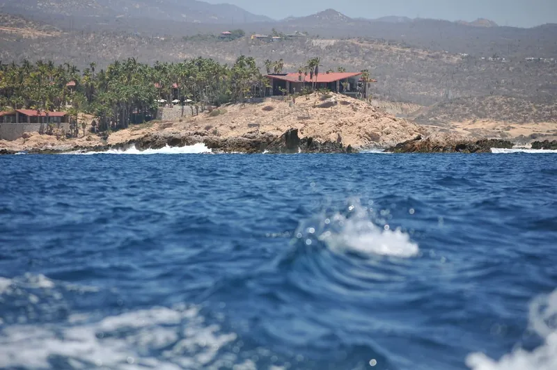 Chileno Bay seen from the water, on the Tourist Corridor