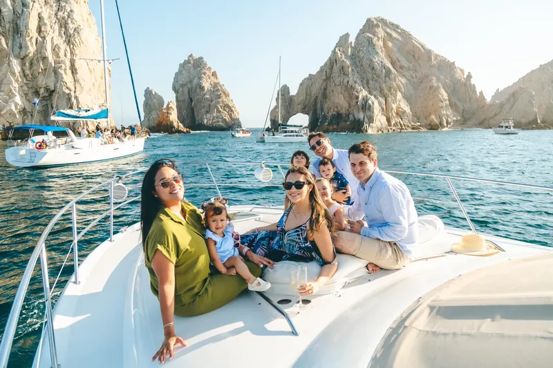 Family day on a private yacht in Cabo San Lucas